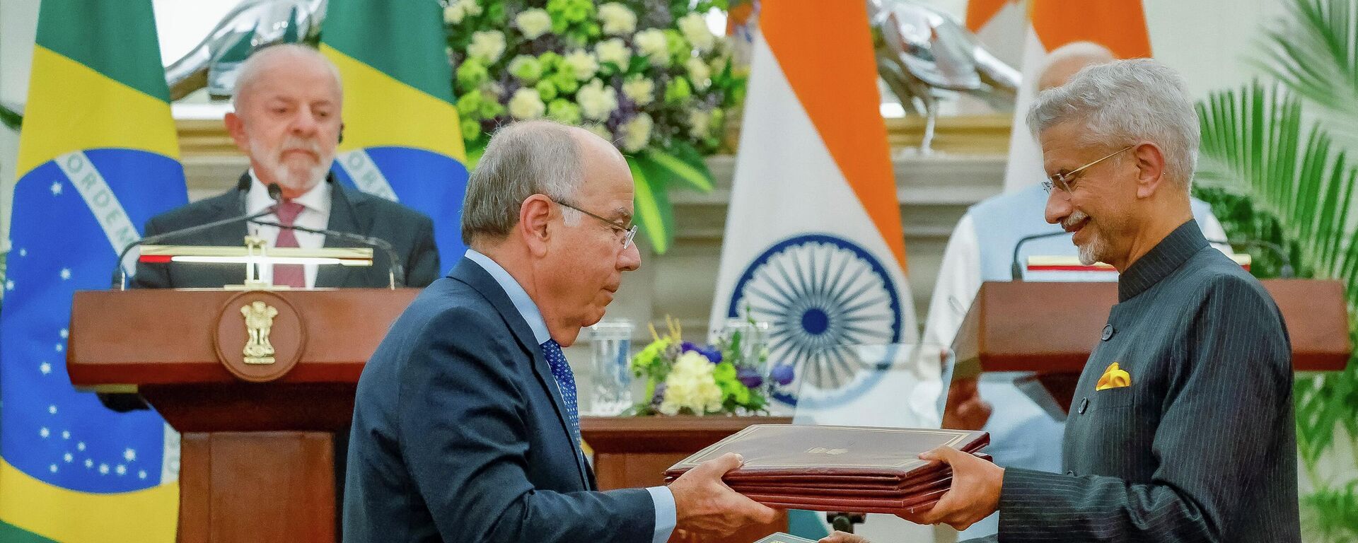 Cerimônia de troca de atos assinados - Sputnik Brasil, 1920, 21.02.2026