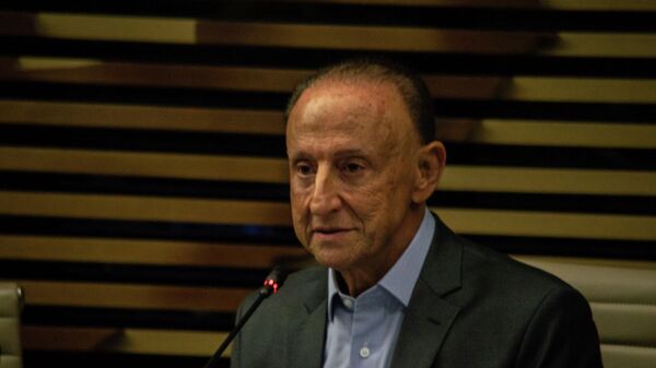 Presidente da Federação das Indústrias do Estado de São Paulo (FIESP), Paulo Skaf, durante evento com autoridades e empresários. 23 de fevereiro de 2026 - Sputnik Brasil
