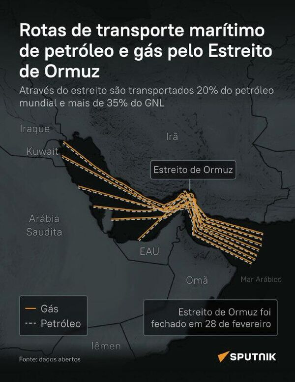 Como o petróleo e o gás são transportados pelo Estreito de Ormuz? - Sputnik Brasil