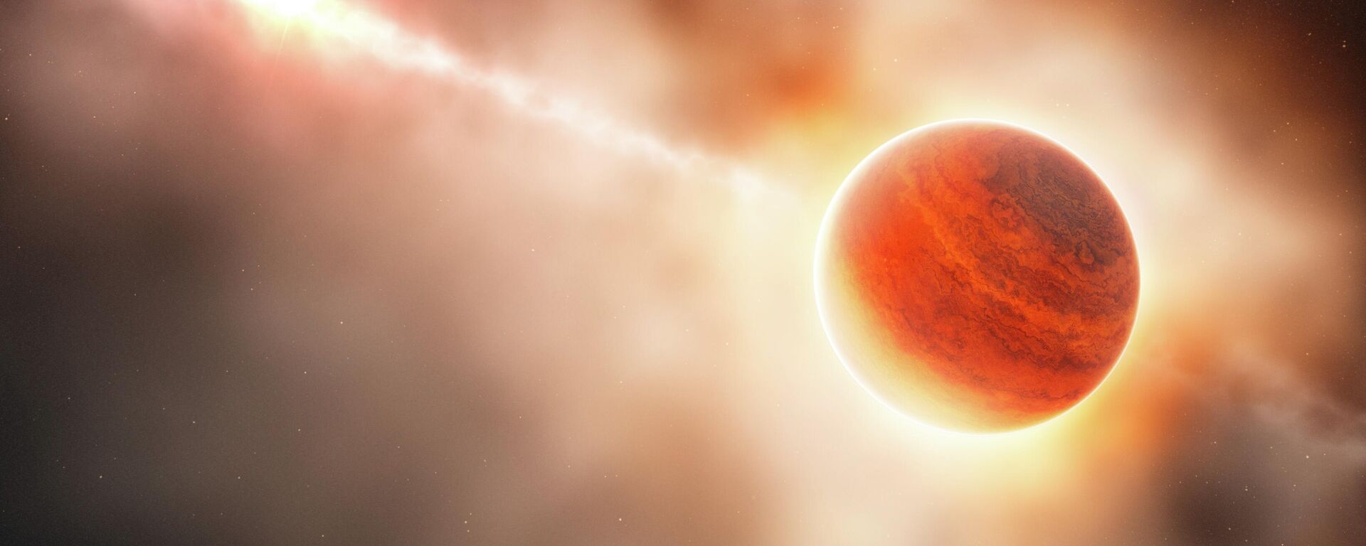 Ilustração artística mostra a formação de um planeta gigante gasoso no anel de poeira ao redor da jovem estrela HD 100546 - Sputnik Brasil, 1920, 02.03.2026