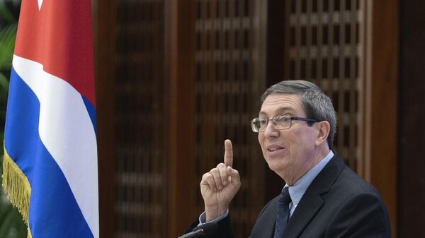 O ministro das Relações Exteriores de Cuba, Bruno Rodríguez, concede uma entrevista coletiva em Havana, Cuba, 19 de outubro de 2023 - Sputnik Brasil