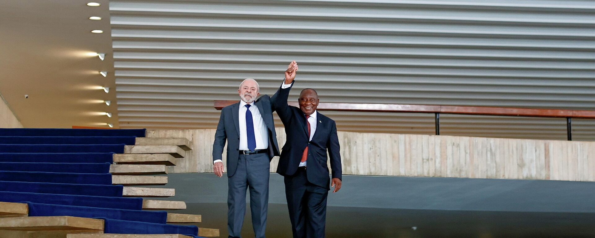 Presidentes do Brasil, Luiz Inácio Lula da Silva, e da África do Sul, Cyril Ramaphosa durante almoço no Palácio do Itamaraty. 9 de março de 2026 - Sputnik Brasil, 1920, 09.03.2026