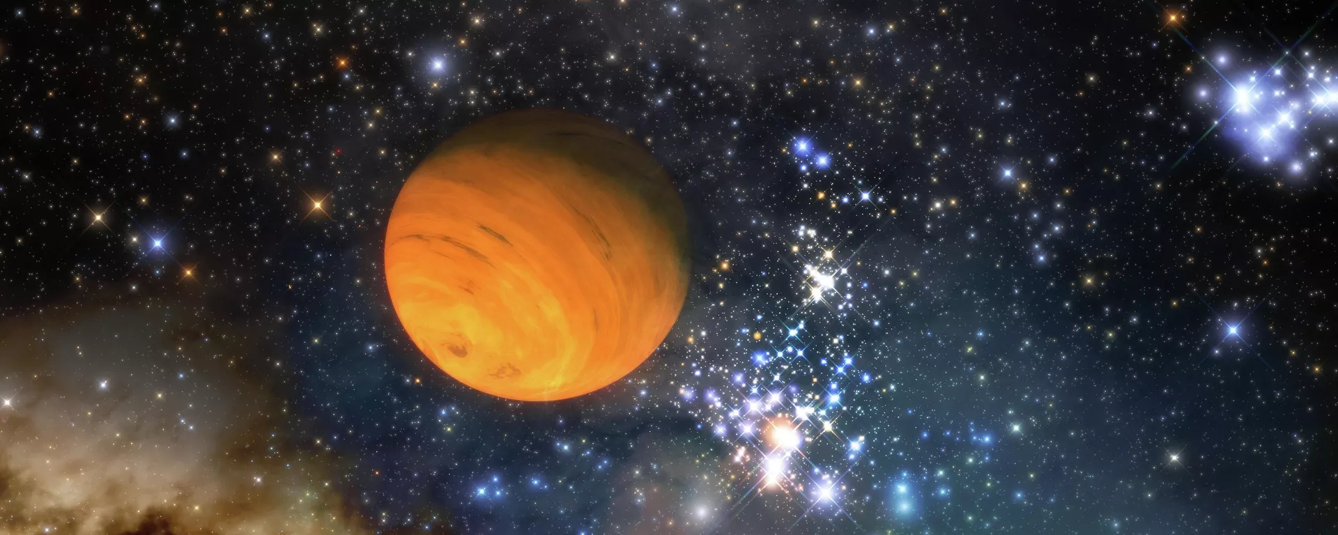 Representação artística de um planeta errante. Usando observações e dados de arquivo de vários observatórios do NOIRLab da NSF, juntamente com observações de telescópios ao redor do mundo e em órbita, astrônomos descobriram pelo menos 70 novos planetas errantes em uma região próxima da Via Láctea conhecida como associação estelar Upper Scorpius OB - Sputnik Brasil, 1920, 22.03.2026