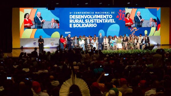 Presidente Luiz Inácio Lula da Silva na 3ª Conferência Nacional de Desenvolvimento Rural Sustentável e Solidário, em Brasília (DF), 24 de março de 2026. - Sputnik Brasil