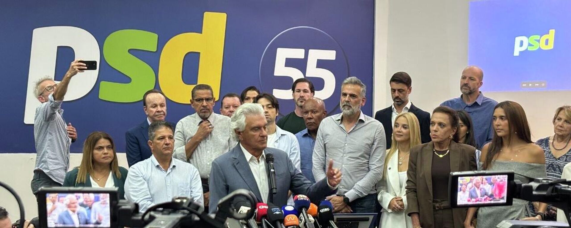 Governador de Goiás, Ronaldo Caiado (PSD), durante lançamento da pré-candidatura à Presidência da República. São Paulo, 30 de março de 2026 - Sputnik Brasil, 1920, 30.03.2026