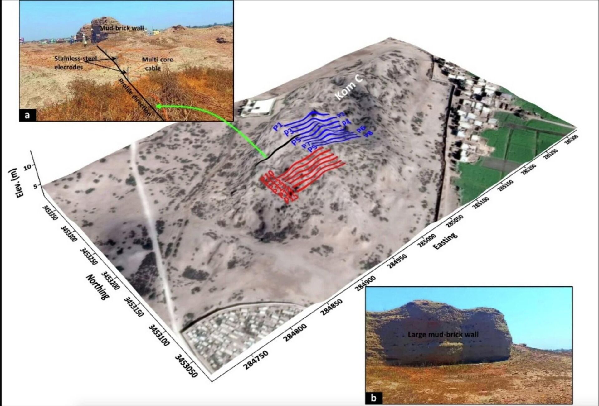 Geometria do local e esquema do levantamento geofísico, Buto, Egito Geometria do local e esquema do levantamento geofísico, Buto, Egito - Sputnik Brasil, 1920, 31.03.2026