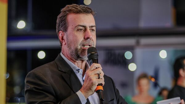 O presidente da Agência Brasileira de Promoção Internacional do Turismo (Embratur), Marcelo Freixo, durante discurso em 30 de março de 2026 - Sputnik Brasil