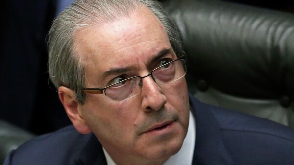 Eduardo Cunha, à época presidente da Câmara dos Deputados, durante sessão sobre o impeachment da ex-presidente Dilma Rousseff, em 15 de abril de 2016 - Sputnik Brasil