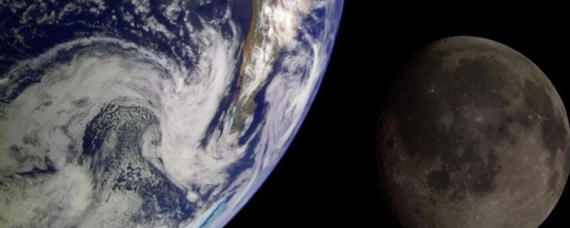 Composição da Terra e da Lua a partir de dados da sonda Galileo Composição da Terra e da Lua a partir de dados da sonda Galileo - Sputnik Brasil, 1920, 05.08.2026