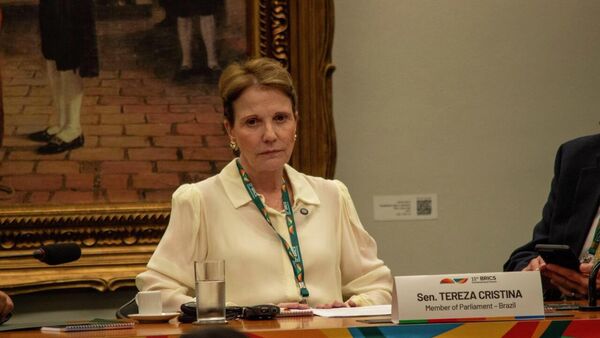 A senadora Tereza Cristina (PP-MS) durante evento em Brasília (DF), em junho de 2025 - Sputnik Brasil