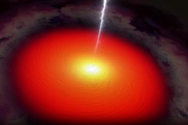 Ilustração de uma galáxia blazar - Sputnik Brasil