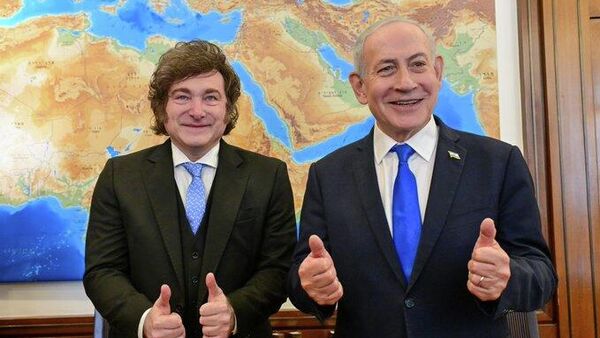 O presidente da Argentina Javier Milei e o primeiro-ministro israelense Benjamin Netanyahu - Sputnik Brasil