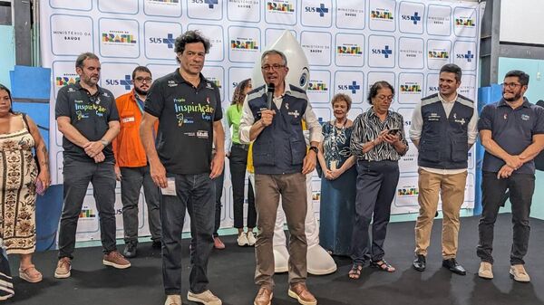 Ministro da Saúde, Alexandre Padilha, fala sobre preocupações do governo brasileiro com avanço de casos nos Estados Unidos, México e Canadá, em 29 de abril de 2026 - Sputnik Brasil