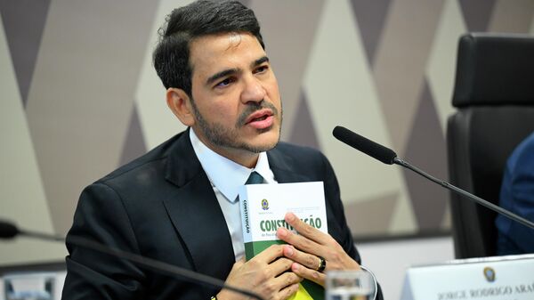 Advogado-geral da União, Jorge Messias durante sabatina da Comissão de Constituição, Justiça e Cidadania (CCJ) do Senado para o cargo de ministro do Supremo Tribunal Federal (STF), em 29 de abril de 2026 - Sputnik Brasil