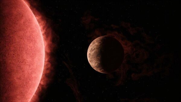 Ilustração artística de uma estrela anã ultragelada e um exoplaneta em órbita - Sputnik Brasil
