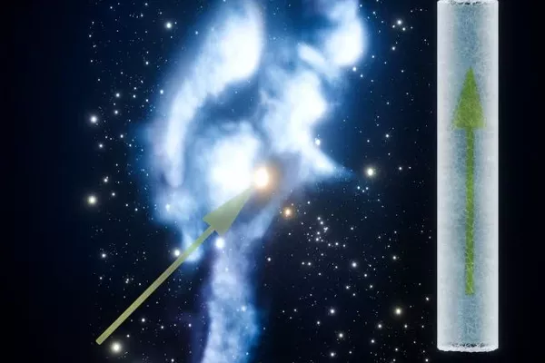 Um diagrama ilustrando como a distribuição de ferro-60 em um núcleo de gelo se relaciona com a jornada da Terra através da Nuvem Interestelar Local - Sputnik Brasil