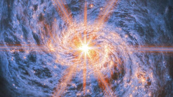 Uma nova imagem da galáxia espiral empoeirada M77, capturada pelo Telescópio Espacial James Webb (JWST, na sigla em inglês) - Sputnik Brasil