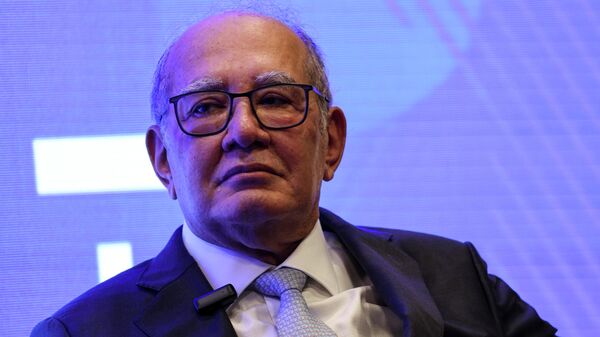 O ministro do STF, Gilmar Mendes, durante palestra no evento IDP Summit, no Instituto Brasileiro de Ensino, Desenvolvimento e Pesquisa, Brasília, 25 de fevereiro de 2025 - Sputnik Brasil