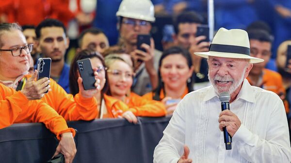 Presidente Luiz Inácio Lula da Silva (PT) fala sobre a retomada de investimentos da Petrobras no Amazonas. Manaus, 27 de maio de 2026 - Sputnik Brasil