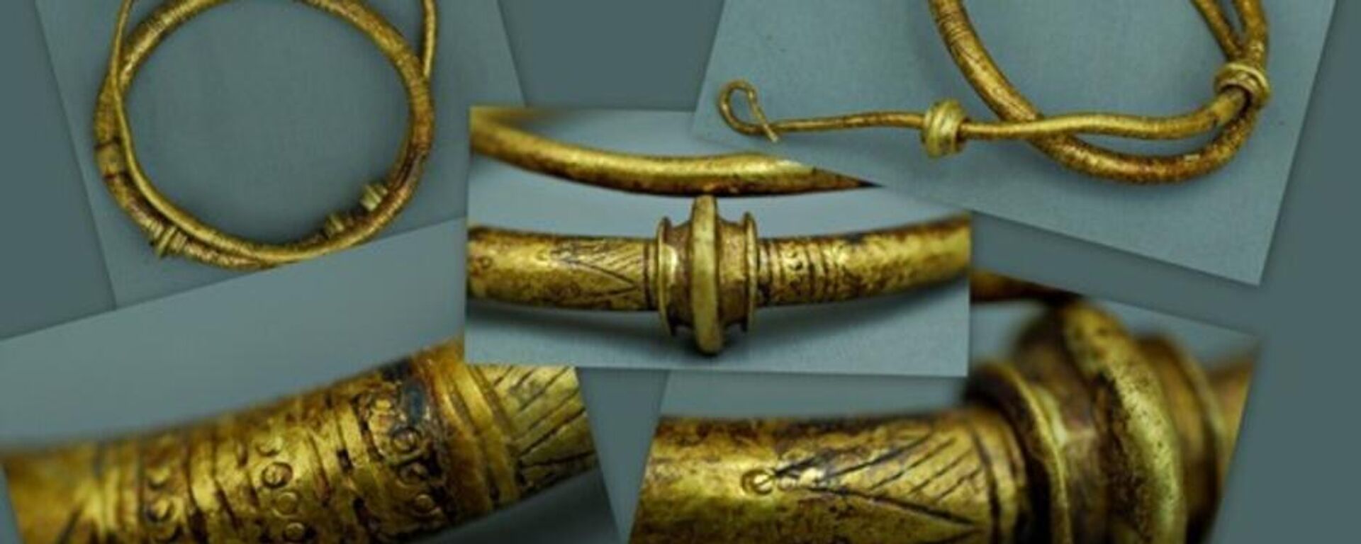 Colares de ouro de 3 mil anos, encontrados na Romênia - Sputnik Brasil, 1920, 28.05.2026