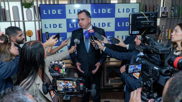 O senador Rodrigo Pacheco (PSD-MG) durante evento empresarial em São Paulo (SP), em 29 de maio de 2026 - Sputnik Brasil
