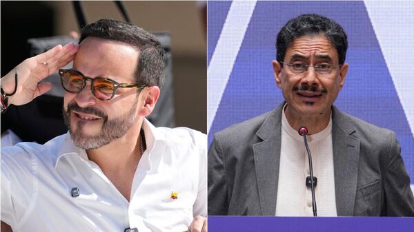 Abelardo de la Espriella (à esq.) e Iván Cepeda (à dir.) farão o segundo turno das eleições presidenciais da Colômbia em 2026 - Sputnik Brasil