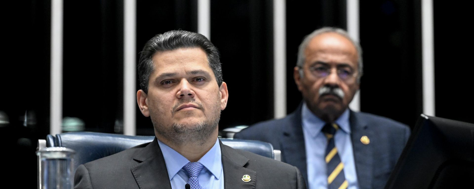 O presidente do Senado, Davi Alcolumbre (União-AP), durante sessão deliberativa, em 1º de junho de 2026 - Sputnik Brasil, 1920, 02.09.2026