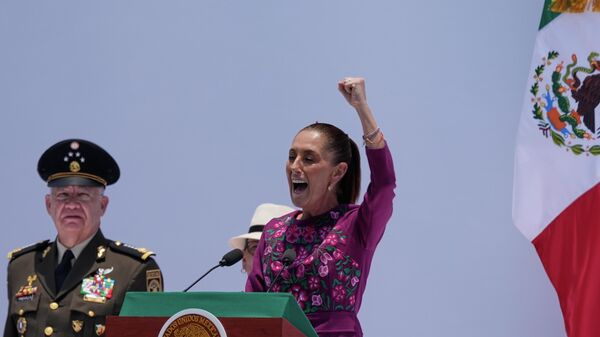 A presidente do México, Claudia Sheinbaum, durante evento na Cidade do México, em 31 de maio de 2026 - Sputnik Brasil