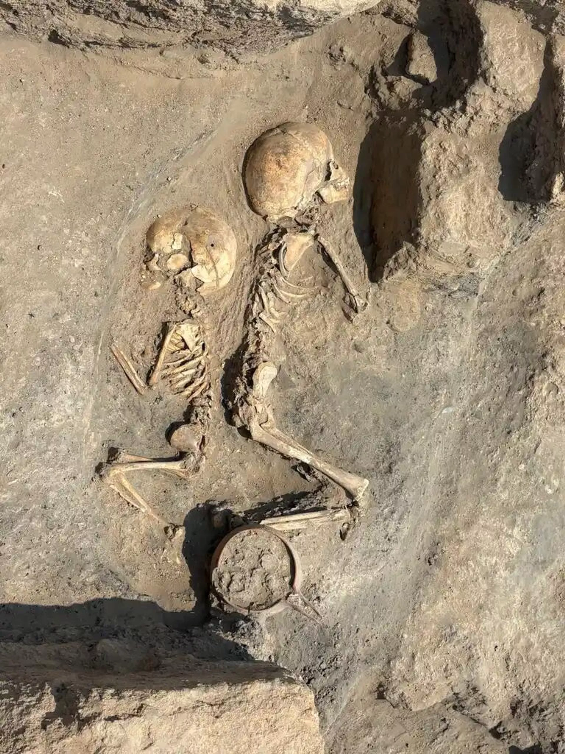 O esqueleto de uma criança de cinco anos foi encontrado em uma sepultura individual em Djarkutan, enterrado ao lado dos restos mortais de uma criança mais nova - Sputnik Brasil, 1920, 03.06.2026