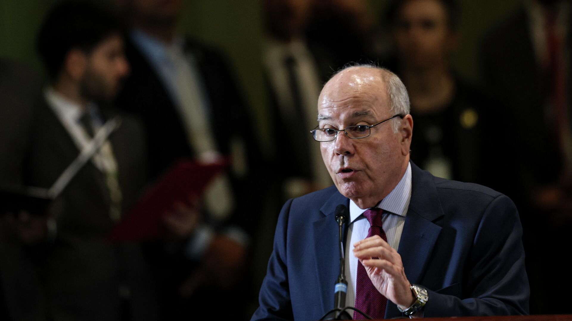 O ministro de Relações Exteriores do Brasil, Mauro Vieira, participa da cerimônia de abertura da 39ª Conferência Regional da Organização das Nações Unidas para a Alimentação e a Agricultura (FAO) para a América Latina e o Caribe (LARC39), no Palácio Itamaraty, Brasília, 4 de março de 2026 O ministro de Relações Exteriores do Brasil, Mauro Vieira, participa da cerimônia de abertura da 39ª Conferência Regional da Organização das Nações Unidas para a Alimentação e a Agricultura (FAO) para a América Latina e o Caribe (LARC39), no Palácio Itamaraty, Brasília, 4 de março de 2026 - Sputnik Brasil, 1920, 03.06.2026
