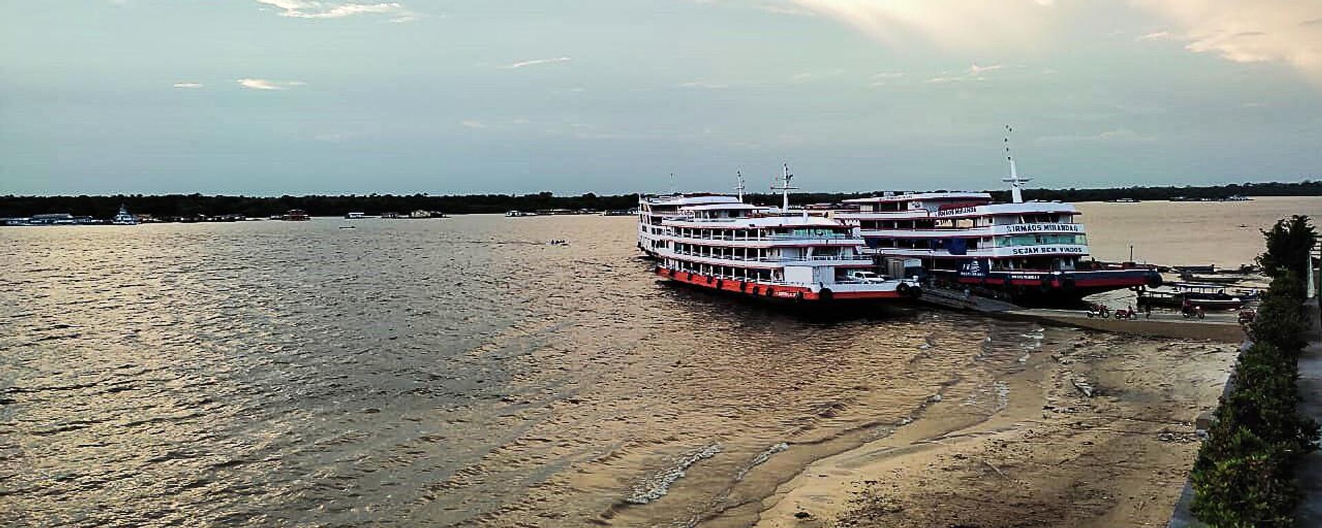 Transporte fluvial na cidade de Tefé, município brasileiro do interior do estado do Amazonas. Brasil, 15 de setembro de 2021 - Sputnik Brasil, 1920, 08.06.2026