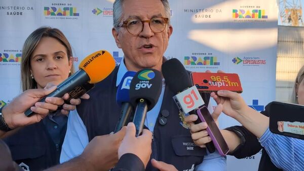 Ministro da Saúde, Alexandre Padilha, durante anúncio do Programa de Atenção Domiciliar à Pessoa Idosa (PADI Brasil), no Rio de Janeiro (RJ), em 18 de junho de 2026 - Sputnik Brasil