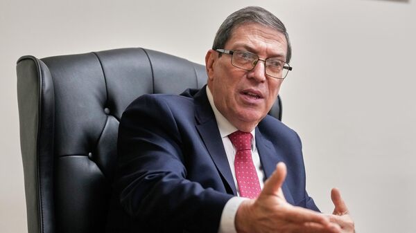 O ministro das Relações Exteriores de Cuba, Bruno Rodríguez, durante entrevista coletiva, em Nova York, em 30 de setembro de 2025 - Sputnik Brasil