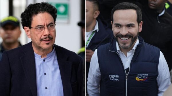 O senador colombiano Iván Cepeda (E) e o político Abelardo de la Espriella, candidatos presidenciais da Colômbia - Sputnik Brasil
