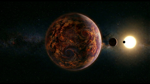 Uma ilustração do improvável sistema planetário que inclui a anã marrom massiva TOI-201 c, o Júpiter quente TOI-201 b, a super-Terra rochosa TOI-201 d e a estrela hospedeira TOI-201 - Sputnik Brasil