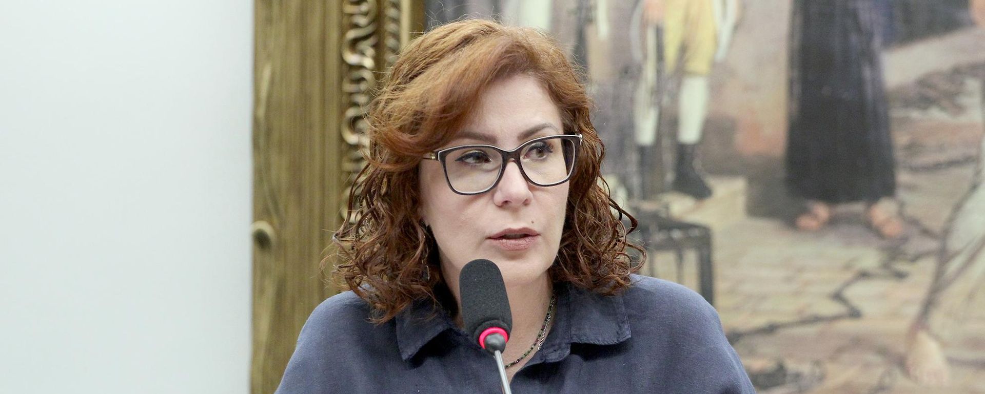 Carla Zambelli, à época deputada federal (PL-SP), durante discussão e votação de proposta legislativa em 25 de junho de 2024 - Sputnik Brasil, 1920, 01.07.2026