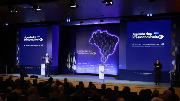 O pré-candidato Ronaldo Caiado (PSD) durante apresentação da Agenda dos Presidenciáveis 2026, em Brasília (DF), em 8 de julho de 2026 - Sputnik Brasil