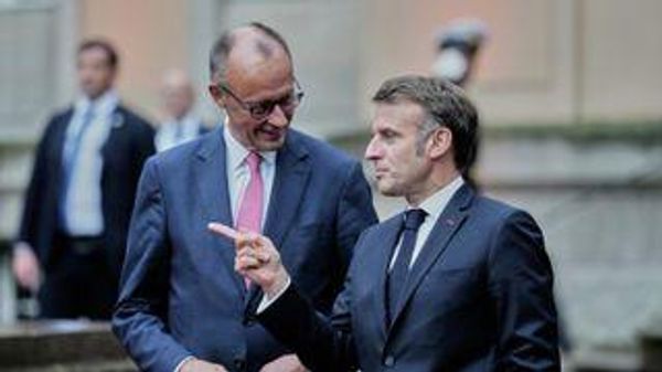 Macron Merz Macron Merz - Sputnik Brasil
