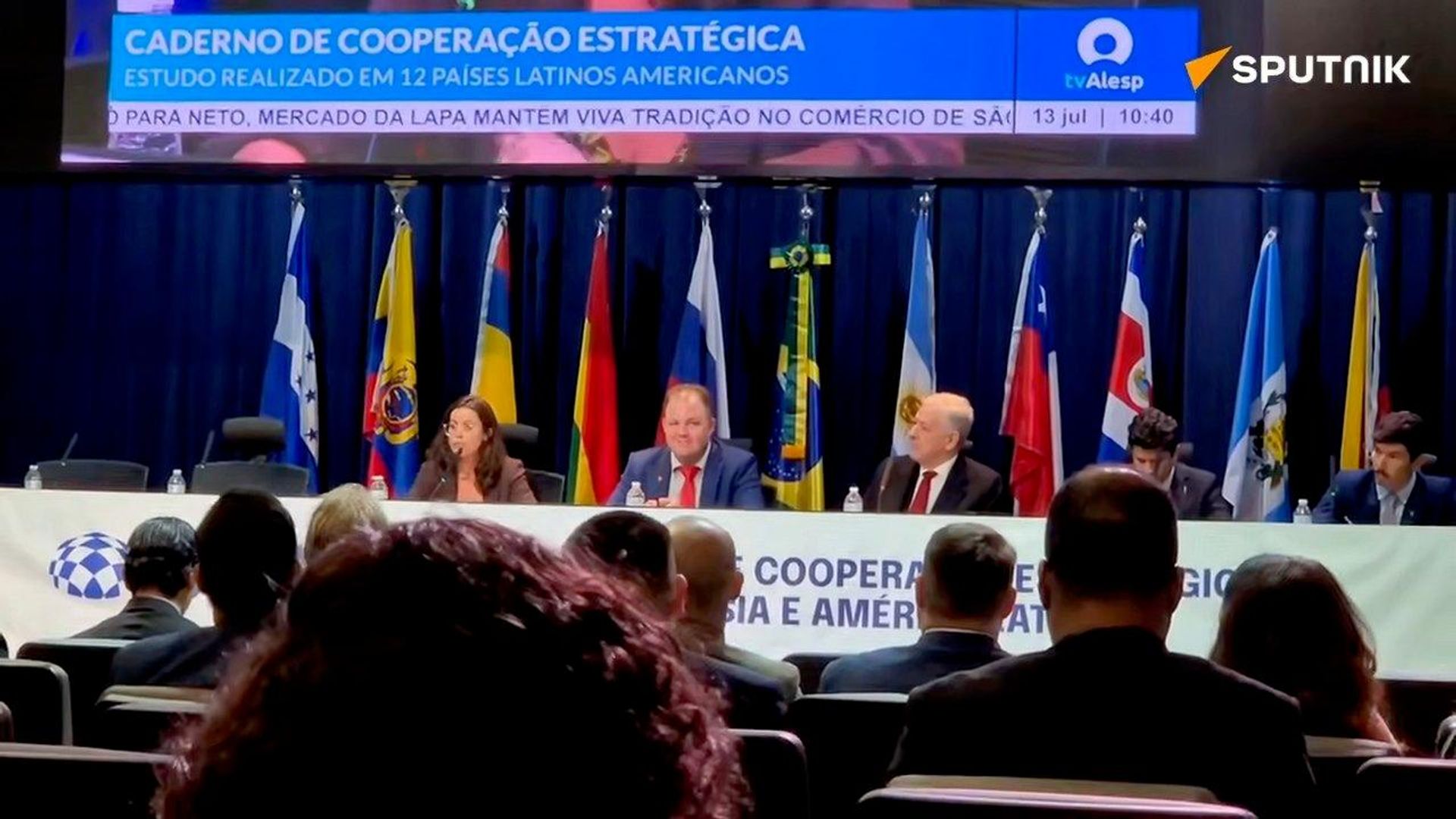 Rússia e América Latina discutem cooperação estratégica em fórum inédito em São Paulo. 13 de julho de 2026. Rússia e América Latina discutem cooperação estratégica em fórum inédito em São Paulo. 13 de julho de 2026. - Sputnik Brasil, 1920, 13.07.2026