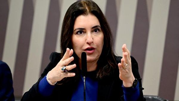 Ex-ministra Simone Tebet durante audiência pública na Comissão de Desenvolvimento Regional e Turismo no Senado, em 12 de agosto de 2025 - Sputnik Brasil