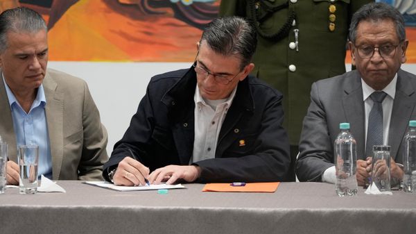 O presidente da Bolívia, Rodrigo Paz, durante evento no Congresso boliviano, em 8 de junho de 2026 - Sputnik Brasil
