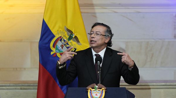 O presidente da Colômbia, Gustavo Petro, durante coletiva de imprensa em Bogotá, na Colômbia, em 20 de julho de 2026 - Sputnik Brasil