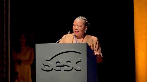Ministra da Cultura, Margareth Menezes, durante discurso na abertura da São Paulo Climate Week (SPCW) - Sputnik Brasil