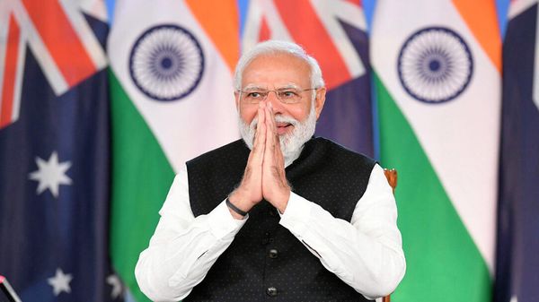 Primeiro-ministro indiano Narendra Modi realiza uma reunião virtual com o ex-premiê australiano Scott Morrison - Sputnik Brasil