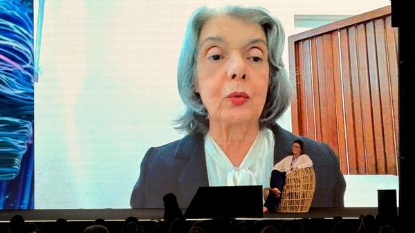 A ministra Cármen Lúcia, do Supremo Tribunal Federal (STF) durante o evento Rio Innovation Week, por videoconferência. Rio de Janeiro (RJ), 7 de agosto de 2026 - Sputnik Brasil