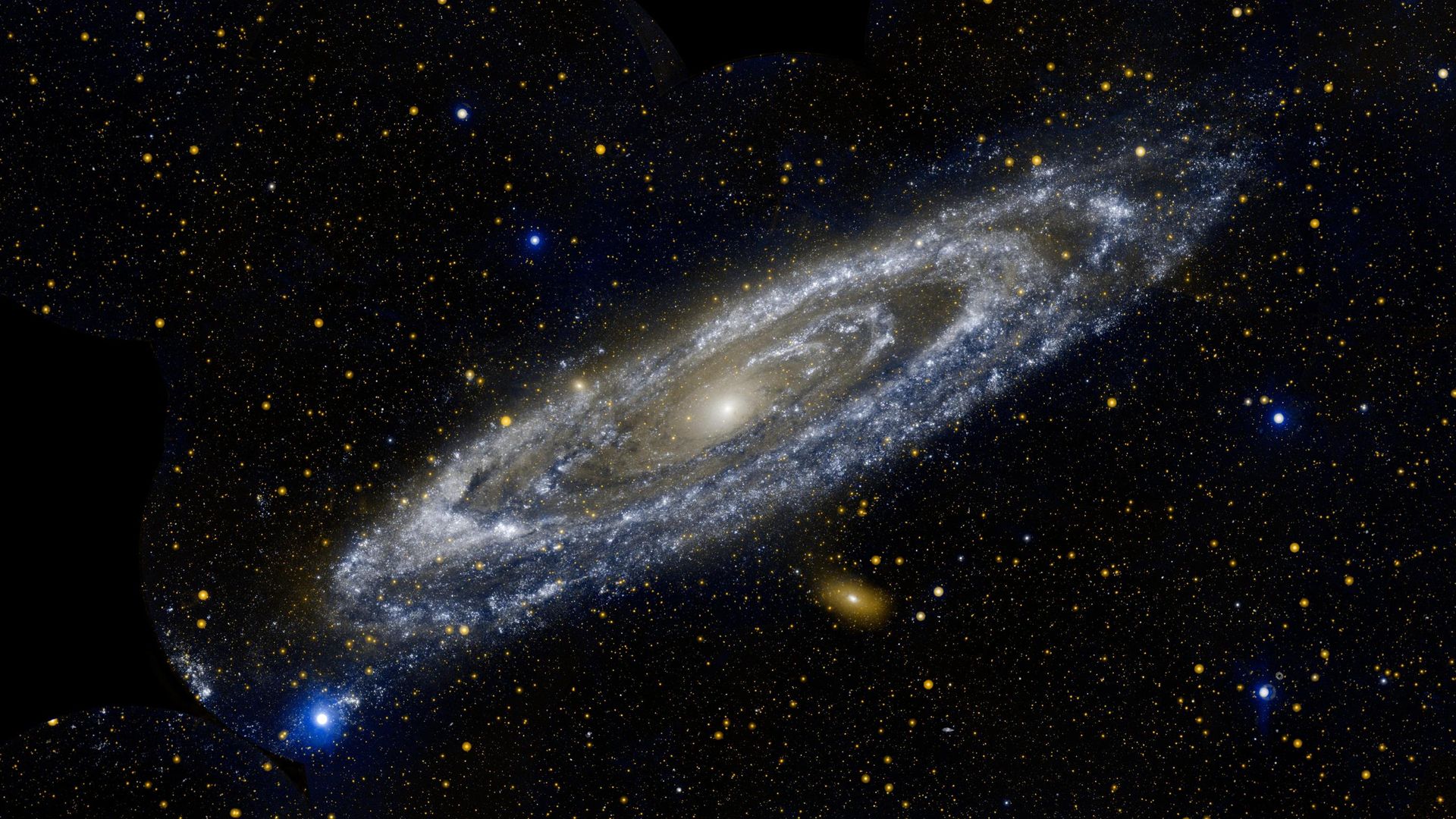Uma imagem do Galaxy Evolution Explorer da NASA, mostrando o lado ultravioleta da galáxia de Andrômeda Uma imagem do Galaxy Evolution Explorer da NASA, mostrando o lado ultravioleta da galáxia de Andrômeda - Sputnik Brasil, 1920, 11.08.2026