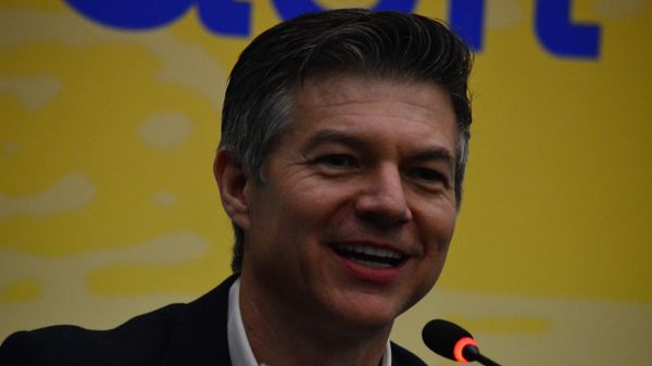 O presidente da ApexBrasil, Laudemir Müller, durante divulgação do Plano de Diversificação de Exportações, em meio ao contexto do tarifaço dos Estados Unidos sobre os produtos brasileiros, em 11 de agosto de 2026 - Sputnik Brasil