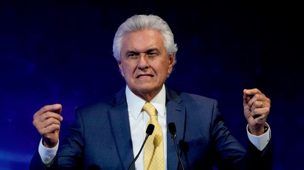 O candidato à Presidência Ronaldo Caiado (PSD) durante evento em Brasília (DF), em 22 de junho de 2026 - Sputnik Brasil