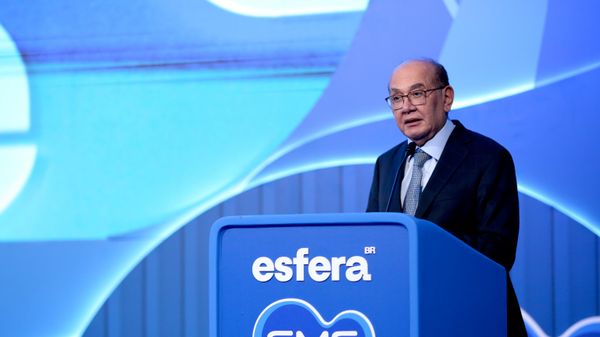 O ministro do Supremo Tribunal Federal (STF), Gilmar Mendes, durante evento da área de saúde em Brasília (DF), em 19 de agosto de 2026 - Sputnik Brasil