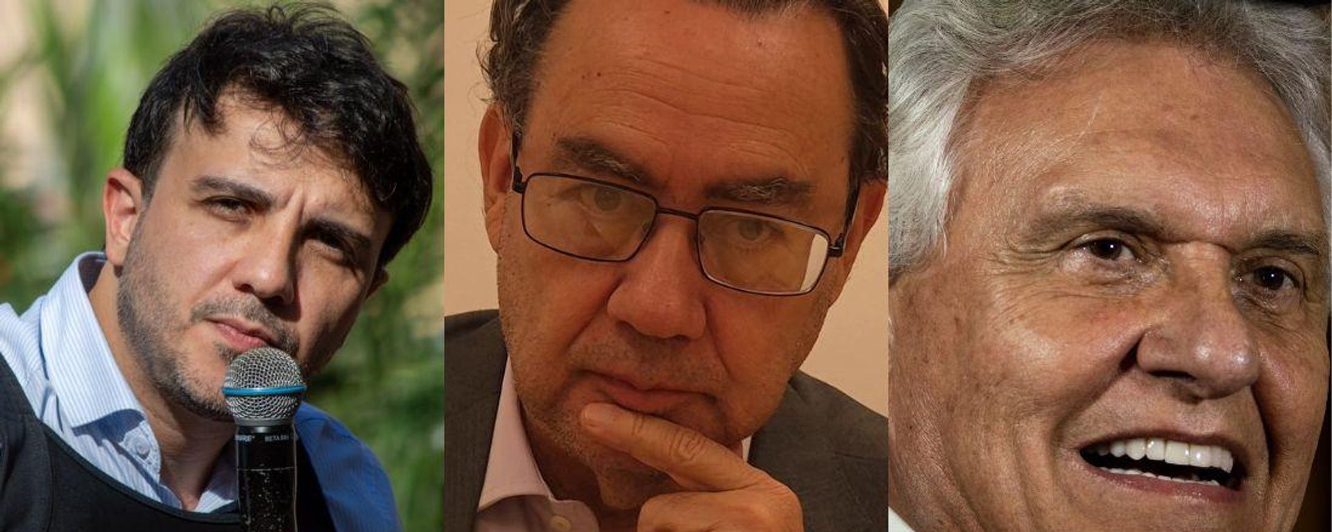 Renan Santos (Missão), Augusto Cury (Avante) e Ronaldo Caiado (PSD) foram os três candidatos que participaram do debate presidencial deste domingo - Sputnik Brasil, 1920, 23.08.2026